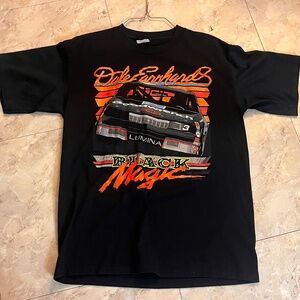 Vintage 1990 Dale Earnhardt Black Magic Tshirt Large NASCAR Black Men’s Adult